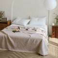 Axyaa Pure Cotton Gauze Throw Blanket, Air Condition Comforter, Solid Jacquard Bed Cover