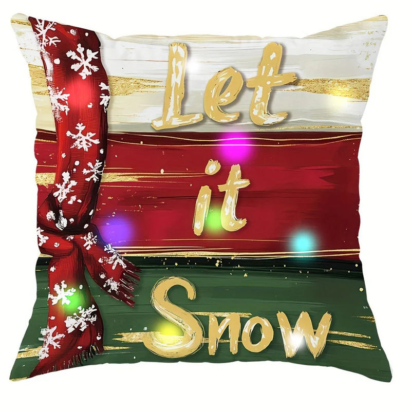 Axyaa LED Luminous Pillowcase - Snowman & Christmas Tree Design for Home Decoration & Gifts