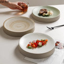 Axyaa Ceramic Cylindrical Plate Set Ideal for Pasta, Desserts, Snacks, Steaks, Sushi, and Molecular Cuisine