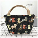 Axyaa Canvas Bento Box Handbag for On-the-Go Meals and Snacks