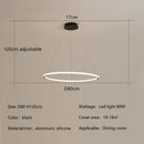 Axyaa Nordic Round Ring LED Chandelier for Living Room, Dining Room, Bedroom - Elegant Pendant Lighting
