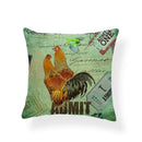 Axyaa Watercolor Rooster Pattern Pillowcase Home Decor Throw Cushion Cover