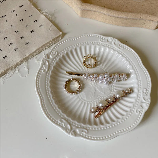 Ceramic Dessert Tray by Axya: Hand-carved White Disc for Jewelry Storage & Photography Props