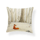 Axyaa Creative Fox Christmas Tree Cushion Cover - Retro Animal Sofa Decor Pillowcase