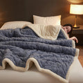 Axyaa Geometric Pattern Fleece Winter Blanket, Queen Size Plush Bedspread