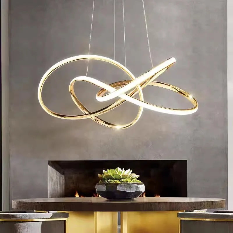 Luxury Gold Ring Chandelier by Axyaa - Modern Nordic Style Lighting for Home Decor