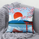 Axyaa Lucky Cat Japanese Style Sofa Bed Pillow Cover: Mount Fuji Japanese Art