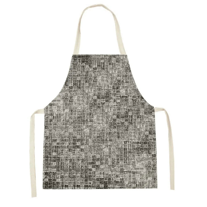 Axyaa Blue Wave Kitchen Apron: Yellow Striped Wood Texture, Adult & Kids Bib