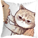 Axyaa Cute Cat Kiss Love Pillowcase 45x45cm - Home Decor Short Plush Pillow Cover