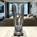 Axyaa Crystal Glass Vase: Light Luxury Style, Large-Mouthed for Living Room Decor