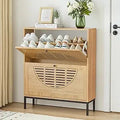 Axyaa Farmhouse Shoe Storage Cabinet with 2 Flip Drawers
