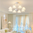 Axyaa Orchid Wind Chime Chandelier - Romantic Floral Pendant Lamp for Living Room