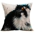 Cat Linen Cushion Cover by Axyaa - Home Decor Pillowcase 45*45cm