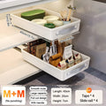 Axyaa Slide-Out Kitchen Organizer Tray - Base Cabinet Storage Drawers Shelf