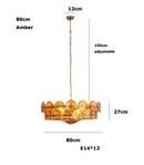 Axyaa French Retro Glass Pendant Light for Stylish Home Decor