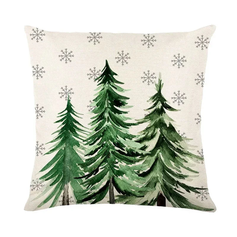 Axyaa Christmas Deer Snowflake Pillow Cover for Stylish Home Decor