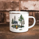 Axyaa Enamel Mug 11oz - Camping & Fishing Coffee Cup - Husband Birthday Gift