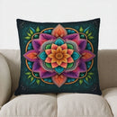 Colorful Mandala Pattern Pillow Cover by Axyaa for Sofa, Bedroom, Car