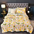 Axyaa Leaf Print Washed Cotton Quilt Air-conditioning Comforter Blanket Bedspread