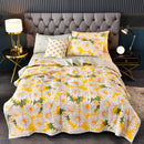 Axyaa Leaf Print Washed Cotton Quilt Air-conditioning Comforter Blanket Bedspread
