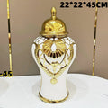 Axyaa European Style Ceramic Vase - 45cm Large Handcrafted Foyer Decoration & Storage Jar