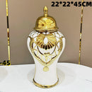 Axyaa European Style Ceramic Vase - 45cm Large Handcrafted Foyer Decoration & Storage Jar