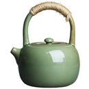 Axya Coarse Pottery Bamboo Green Teapot Zen Tea Ceremony Infuser