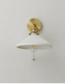 Axyaa Retro Ceramic Brass Wall Sconce Lamp with Adjustable Light Direction