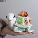 Axyaa Cartoon Turtle Ceramic Vase: Table Decoration, Plant Pot, Room Aesthetic Decor