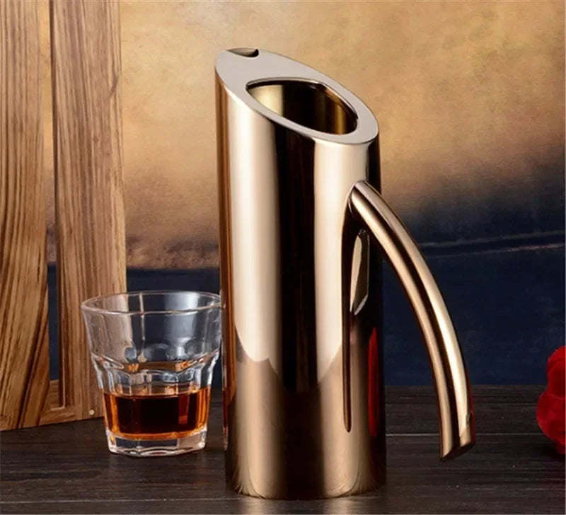 Axya Stainless Steel Water Pot Kettle Pitcher Bar Wine Jar Fruit Juice Divider Container