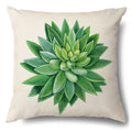 Axyaa Green Leaf Linen Pillowcase, Simple Style Decorative Sofa Cushion Cover