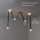 Axyaa Modern Brown Waistband Pendant Light with Artificial Marble Lampshade