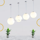 Axyaa White PE Ball Pendant Lights: Modern Nordic Design, LED Hanging Lamp for Living Room, Bedroom, Dining Fixture.
