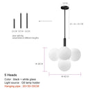 Axyaa French Cream Chandelier Bubble Glass Pendant Light with 5/13 Heads for Home Décor