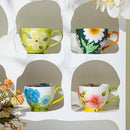 Axyaa Hand Painted Flower Ceramic Coffee Cup Large Capacity 480ml