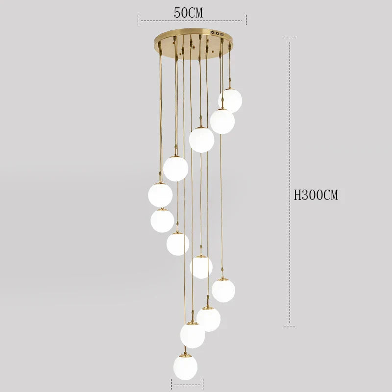 Axyaa Staircase Chandeliers LED Pendant Light for Modern Living Room Decor