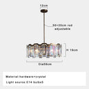 Axyaa Italian Crystal Round LED Pendant Lamp for Luxury Living and Dining Rooms