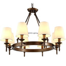 Axyaa American Country Retro Fabric Chandelier for Living Dining Room Home Decor