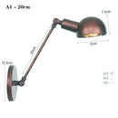 Axyaa Industrial Iron Long Arm LED Wall Sconce - E27 Socket