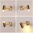 Axyaa Nordic Bedroom Wall Sconce Lamp Rotating Spotlight, Gold Black