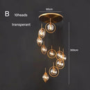 Axyaa Nordic Glass Ball Chandelier for Home Decor Lighting Fixtures