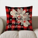 Axyaa Christmas Floral Bell Throw Pillow Cover for Sofa, Bedroom & Car