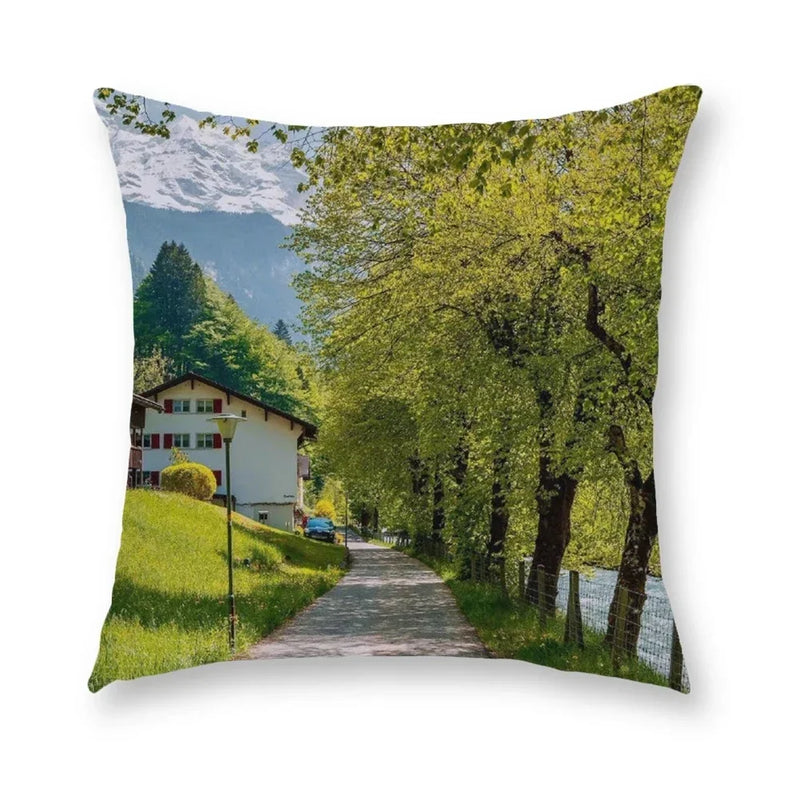 Axyaa Blue Sky Grassland Cushion Cover 45x45cm for Home Decor and Comfort