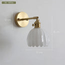 Axyaa Retro Floral Glass Wall Lamp: Modern Nordic LED Sconce for Bedroom, Study & Mirror