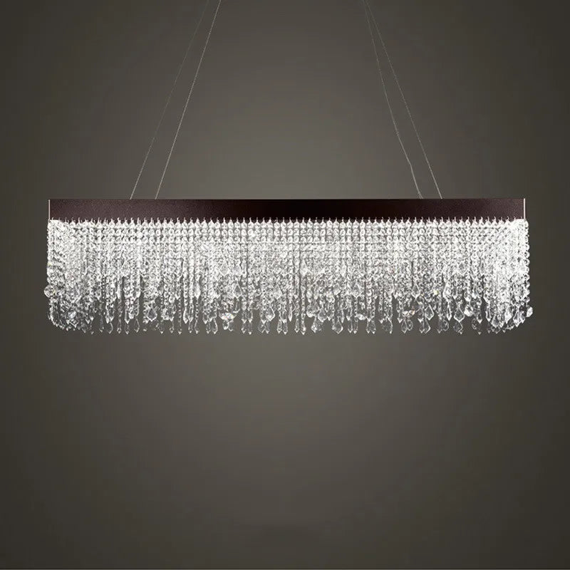 Axyaa Steel Led Crystal Pendant Light: Luxurious Dimmable Hanging Lamp