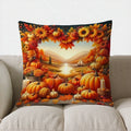 Axyaa Autumn Leaves & Pumpkins Decor Pillow Cover for Sofa Bedroom Car