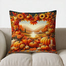 Axyaa Autumn Leaves & Pumpkins Decor Pillow Cover for Sofa Bedroom Car