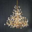 Axyaa Brass Crystal Branch Chandelier for Living, Dining, Bedroom - Creative Tree Art
