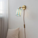 Axyaa Blue and White Glass LED Wall Light for Children's Room and Stairs