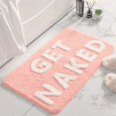 Axyaa Pink Microfiber Bath Mat 50x80cm Soft Non-Slip Fluffy Absorbent Funny Bathroom Rug